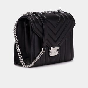 Michael Kors Black Chevron Shoulder Bag